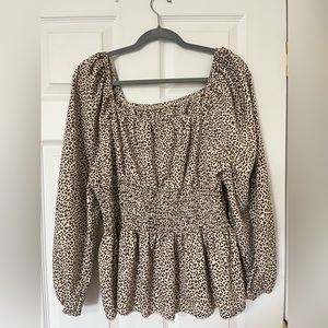 Shein Curve cheetah blouse - 2XL